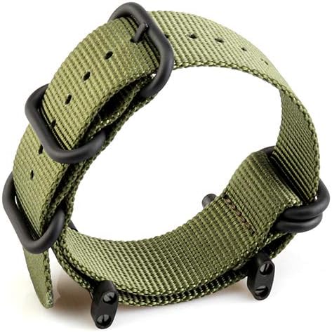 Watch Bands Compatible with Suunto Core, Military Woven Nylon Replacement Wrist Straps with Black Metal Buckle