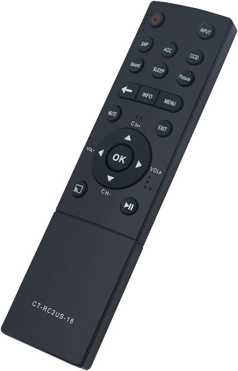 CT-RC2US-18 CTRC2US18 Replace Remote Control for Toshiba Smart LED TV HDTV Models 55L421U, 43L621U, 55L621U, 49L621U,