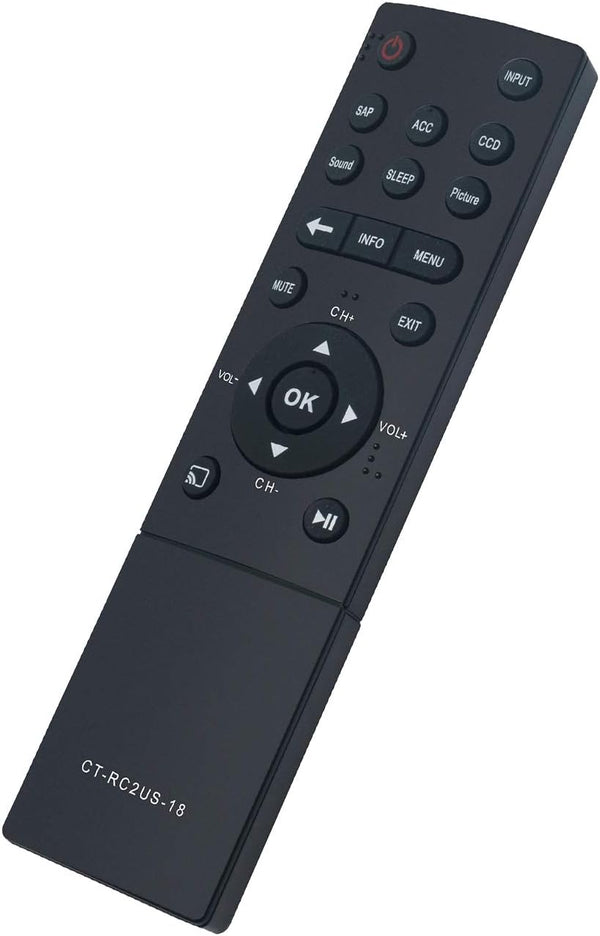 CT-RC2US-18 CTRC2US18 Replace Remote Control for Toshiba Smart LED TV HDTV Models 55L421U, 43L621U, 55L621U, 49L621U,