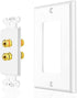 TNP 2 Pack Home Theater Speaker Wall Plate Outlet - Gold Plated Copper Banana Plug Binding Post Connector, White