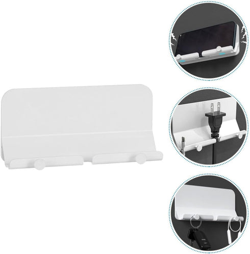 BESPORTBLE Wall Adhesive Phone Charging Stand with Hook, Smartphone Holder and Storage Organizer for Bedroom