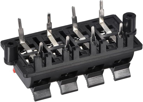 uxcell 2 Row 8 Way Spring Speaker Terminal Clip Push Release Connector Audio Cable Terminals Strip Block (Black Red)