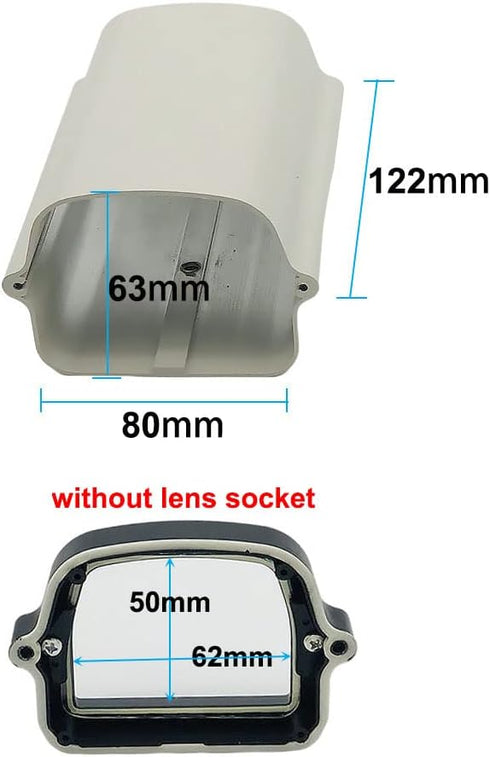 6 Inch Small Duty Aluminum CCTV Housing - Weatherproof Security Camera Mount Enclosure, Dust Cover Case