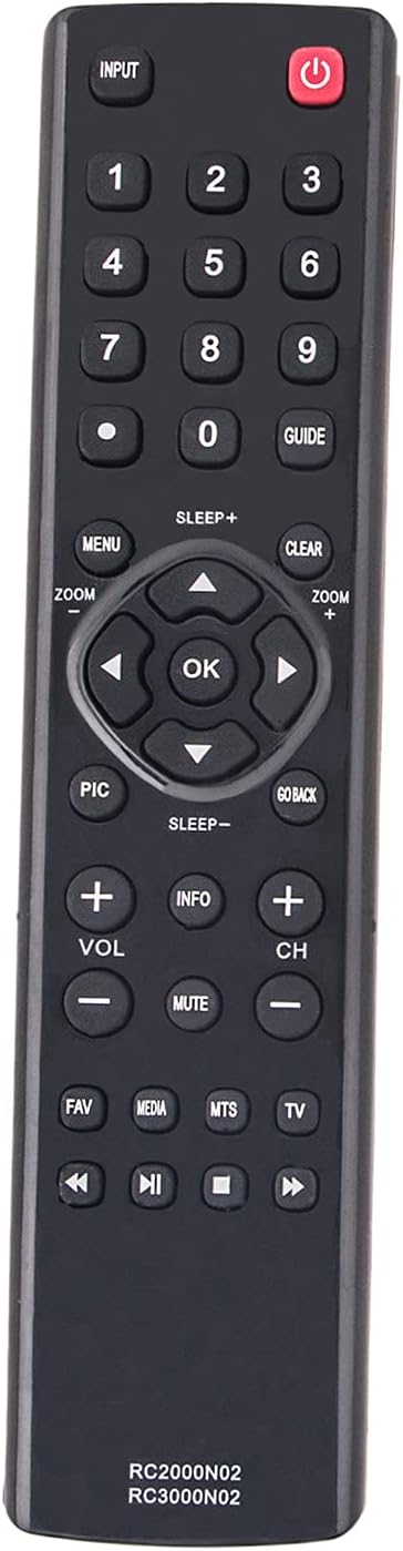 AIDITIYMI RC2000N02 RC3000N02 Replacement Remote Control for TCL LED LCD HDTV Models