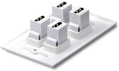 HDMI Keystone Jack 4K, 20 Pack HDMI Keystone Insert Female to Female Coupler Video Adapter (White)