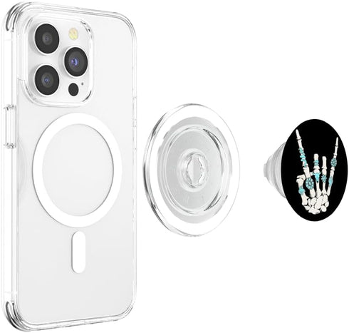 PopSockets PopGrip for MagSafe - Western Rock On Skeleton American Rodeo Cowboy Fun Gifts