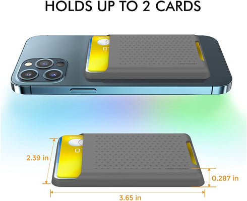 AHASTYLE MagSafe Wallet for iPhone 15/14/13/12/Pro Max/Pro/Plus/Mini, RFID Magnetic Card Holder Silicone Sleeve