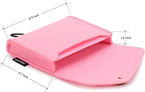 NIDOO Portable Felt Storage Bag, Electronics Accessories Protective Case Pouch for MacBook, Cables, Power Bank, Pink