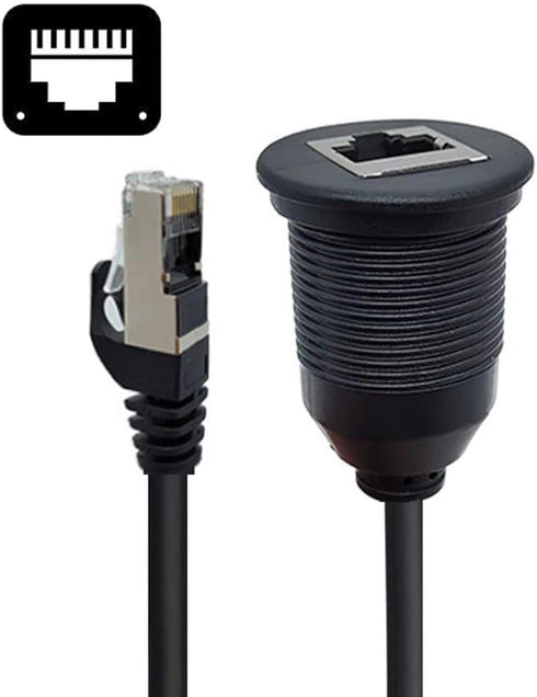chenyang CAT6 RJ45 Flush Mount Male to Female LAN Ethernet Network Extension Cable for Dashboard Panel