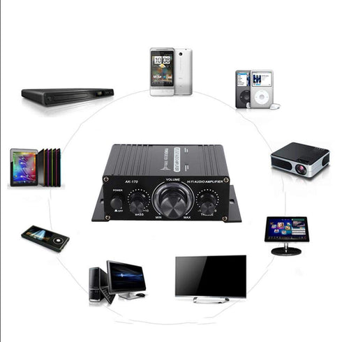 AK170 20W+20W 47K 12V Mini Power Amplifier Resolution Power Amplifier with Low Distortion Rate for Audio Adopt High