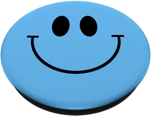 Light Blue Smile Face Happy Emoticon Cute 90s y2k PopSockets Standard Smiling PopGrip