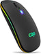 COO LED Slim Mouse with 3 Adjustable DPI, Dual Mode (Bluetooth 5.1 and 2.4G Wireless) for iPad OS 13, MacBook, Laptop,