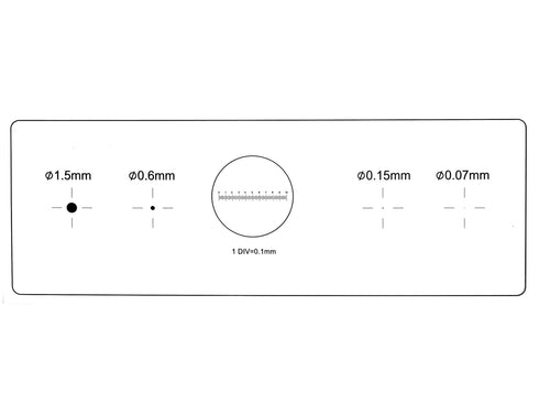 Microscope Calibration Ruler Slide, 4-Scales, 0.1mm Line Resolution, Calibration Grid for Microscope