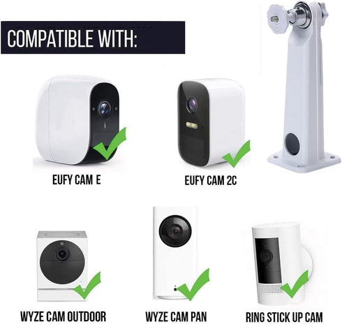 Surveillance Security Camera Mount Bracket, Aluminum Alloy Compatible with Arlo Pro 2 3, 2 Pack