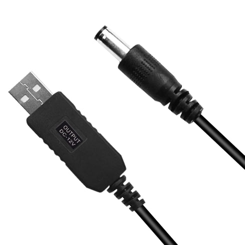 USB to 12V Adapter, 5V to 12V Step Up Cable Cord with DC Jack 5.5 x 2.1mm for Fan, Lamp, Keyboard, Router, Speakers