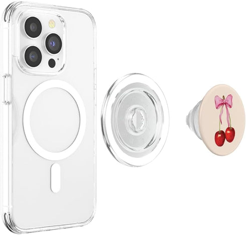PopSockets PopGrip for MagSafe - Cherry Pink Bow Coquette Soft Girl Aesthetic