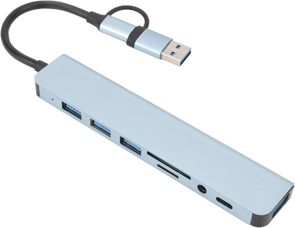 XUMIUZIY 8 in 1 USB C Hub, Aluminum USB C Ethernet Multiport Adapter,