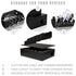 Prosumer's Choice Black Family Charging Station, 5 Device Organizer Charger for Smartphones and Tablets, Wooden Rack