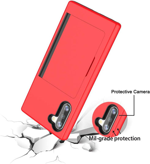 Galaxy S21 Case with Card Holder, Silicone Hybrid Protective Wallet Cover for Samsung Galaxy S21 - Black