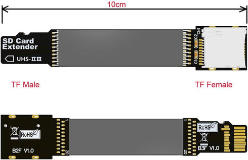 Xiwai TF Micro SD Male Extender to TF Card Female Extension Cable Adapter for SD/SDHC/SDXC UHS-III UHS-3