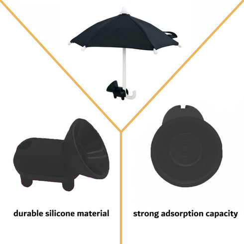(2 Pack) Phone Umbrella for Sun Shade, Funny Phone Snap Finger Phone Stand Silicone Phone Holder with Umbrella and Suction Cup for Phone, Red Flower
