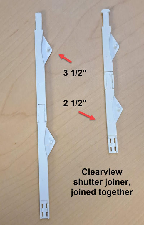 Blind Shade Repair 5pc (3 1/2" - Shutter Clearview Joiner White Long)