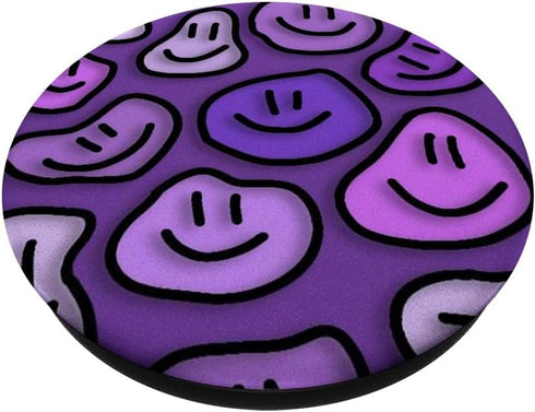 aesthetic Lavender purple liquid swirl dripping smile face PopSockets Standard PopGrip