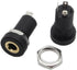 Maxmoral 6PCS Stereo Panel Mount Jack, 3.5mm Audio Video Jack Socket, Black