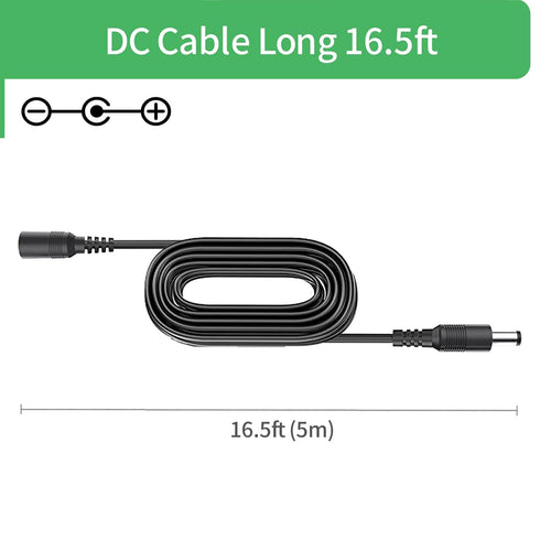 Security-01 5M 16FT 5.5mm 2.1mm,for (Pack 2) DC Power Extension Cable x CCTV Camera IP WiFi Camera,DVR,LED Strip,DC