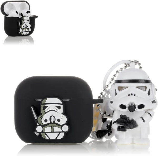 Fit Designed for Airpods 3, Suublg Silicone Protective Cover with Cartoon Characters Doll Keychain