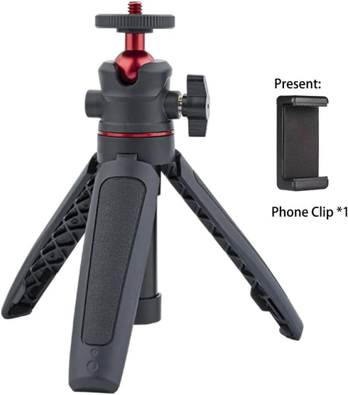 Generic 3-in-1 1/4 Mini Tripod Selfie Stick Extension Pole with Phone Clamp - Aluminum Vlogging Stand for Smartphone