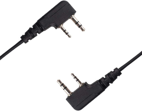 Walkie Talkie Earpiece Headset with Mic PTT for Kenwood Puxing Wouxun Hytera Two Way Radio 2 pin, 2 Pack