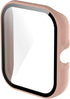 ECSEM Screen Protector with Hard PC Bumper Case for Amazfit GTS 3, All-Around Protective Shell, Clear+Pink+Green