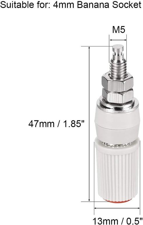 uxcell 5 Pairs Binding Post Terminal, M5 Thread Power Amplifier Speaker Connector, Banana Plug Jack Socket 1.85-inch Length
