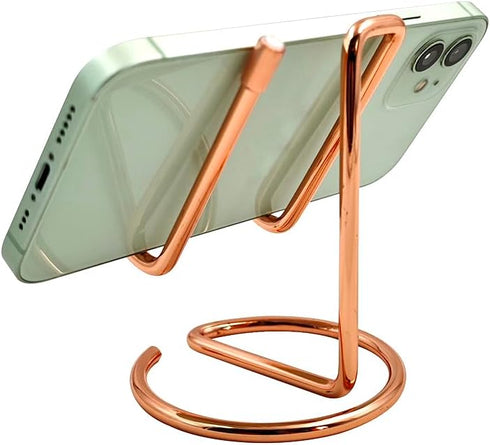 JinZeFa Cell Phone Iron Stand Holder, Metal Universal Portable Tablets Holder, Compatible with All Mobile Phones (Rose