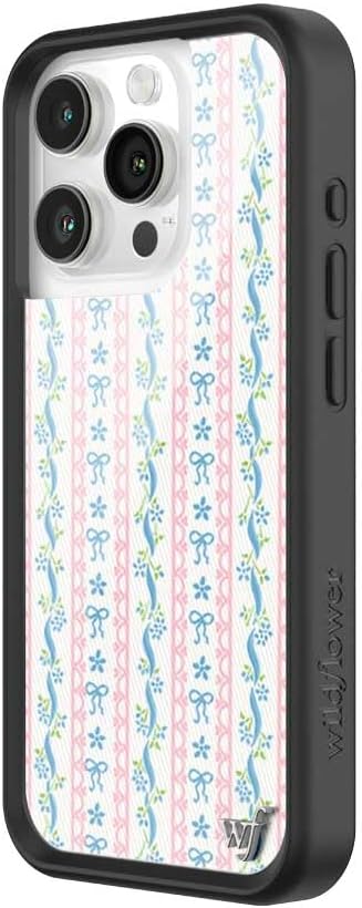 Wildflower 15 6.5ft Cases - Compatible with iPhone Pro | Protective Black Bumper, Drop Test Certified, Women Owned