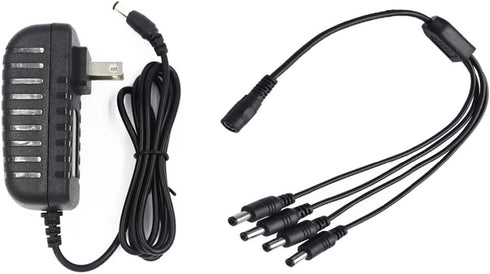 Lile2Liwn Camera Power Adapter with 4-Way Power Splitter for CCTV Home Security Camera