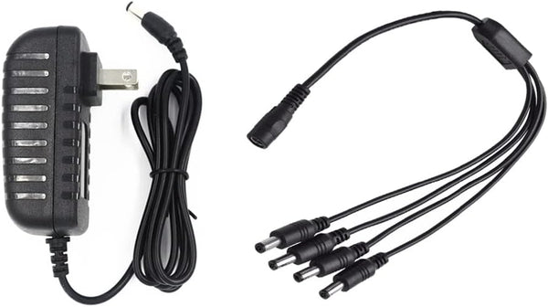 Lile2Liwn Camera Power Adapter with 4-Way Power Splitter for CCTV Home Security Camera