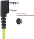 Earphone for Walkie Talkie Radio - 118 cm /46.46 Inch Headset for K Head 2Pin Radio, Mic Headphone in Green