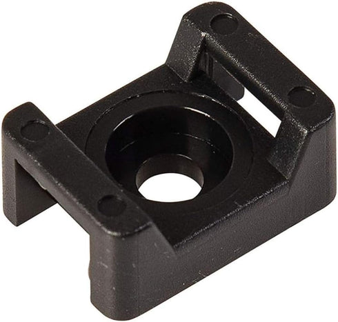 GTSE 100 Pack Black Screw Mounts, Saddle Type Zip Tie Anchors for Zip Ties Up to 0.2" Wide