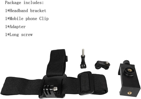 Head-Mounted Mobile Phone Holder, First-Person View Video Outdoor Live Shooting Bracket for iPhone Samsung GoPro