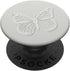 White Butterfly PopSockets Standard PopGrip on Light Silver Phone Grip