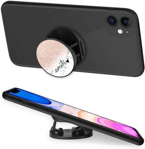 4 Pack Phone Grip, Cell Phone Holder for Smartphone, Rose Gold Confetti Black Stripes Finger Kickstand Stand