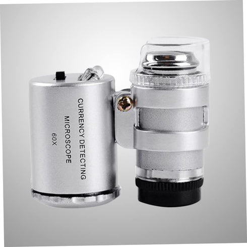 SEWACC Pocket Microscope 60x with LED Light Microscope Magnifier for Currency Inspection