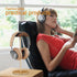 Headset Holder Stand, Wood and Aluminum Desktop Headphone Stand with Solid Heavy Base for All Headphone Sizes (Gold)