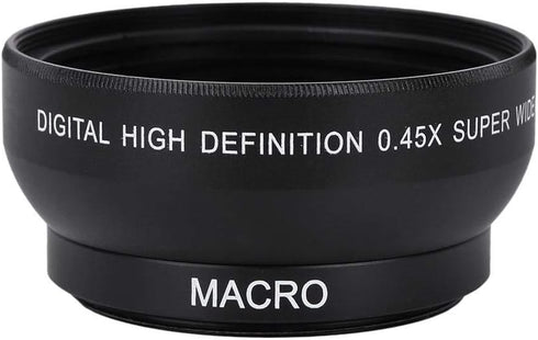 HD Wide Angle Lens with Macro Close-up 0.45X Magnification, Fits Any 49mm Diameter Lens