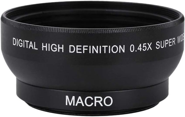 HD Wide Angle Lens with Macro Close-up 0.45X Magnification, Fits Any 49mm Diameter Lens