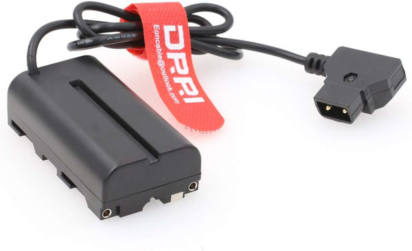 DRRI NP-F Dummy Battery DC Coupler Dtap Adapter Cable for Sony NP-F550, F750, F770, F960, F970, F990
