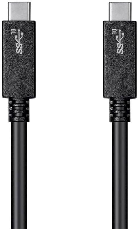 Monoprice USB Type-C to Type-C 3.1 Gen 2 Cable - 10Gbps, 5 Amp, 30AWG, 3.3 Feet, Black - Essential Series by Monoprice