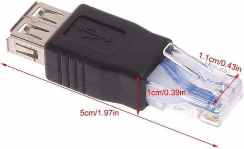 Hididi 2 Pack RJ45 RJ45 Ethernet to USB Adapter, Ethernet Male to USB Female Converter, USB to Connector for ADSL